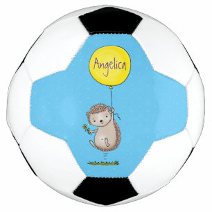 Cute hedgehog and balloon cartoon pattern soccer ball