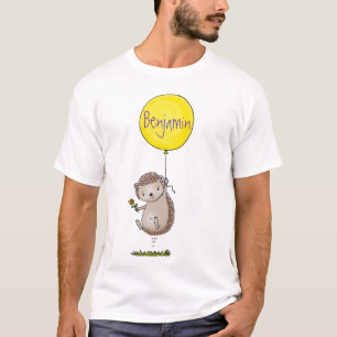 Cute hedgehog and balloon cartoon pattern T-Shirt