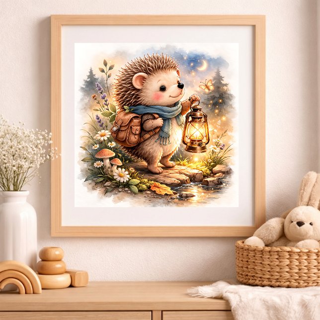 Cute Hedgehog And Lantern Kids  Poster (Creator Uploaded)