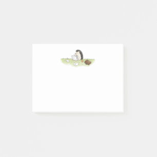 Cute Hedgehog Animal with Computer Color Post-it Notes