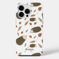 Cute Hedgehog Autumn Leaves Pattern