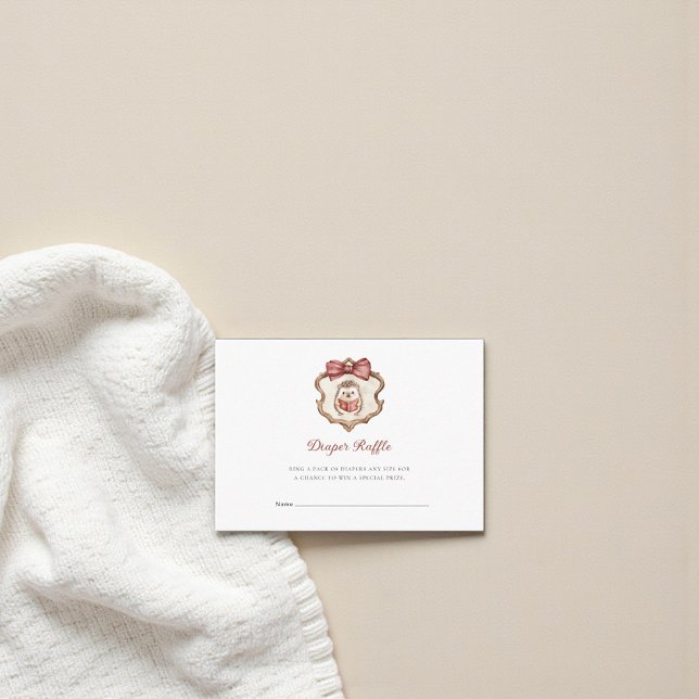 Cute Hedgehog Baby Shower Diaper Raffle  Enclosure Card (Creator Uploaded)