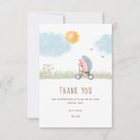Cute Hedgehog Bicycle Baby Shower