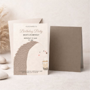 Cute Hedgehog Birthday Invitation