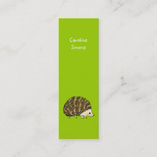 Cute hedgehog bookmark mini business card