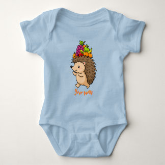 Cute Hedgehog Carrying Fresh Fruit Baby Bodysuit