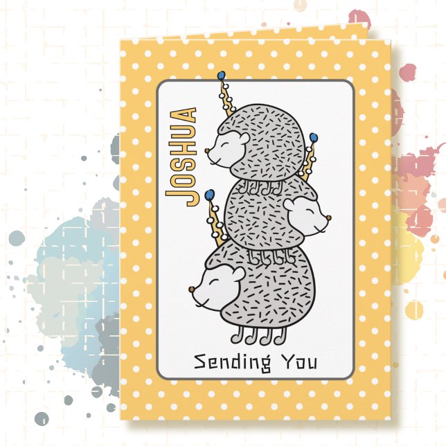 Cute Hedgehog Cartoon Happy Birthday for Kids Card (Creator Uploaded)