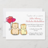 Cute Hedgehog Cartoon Wedding Invitation