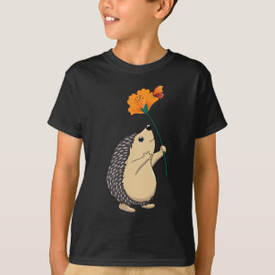 Cute Hedgehog Catching Butterfly T-Shirt