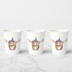 Cute Hedgehog child's birthday party  Paper Cups
