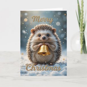 Cute Hedgehog Christmas Cozy Winter Holiday Card