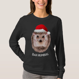 Cute Hedgehog Christmas Santa Hat Bah Humbug T-Shirt