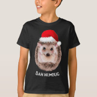 Cute Hedgehog Christmas Santa Hat Bah Humbug