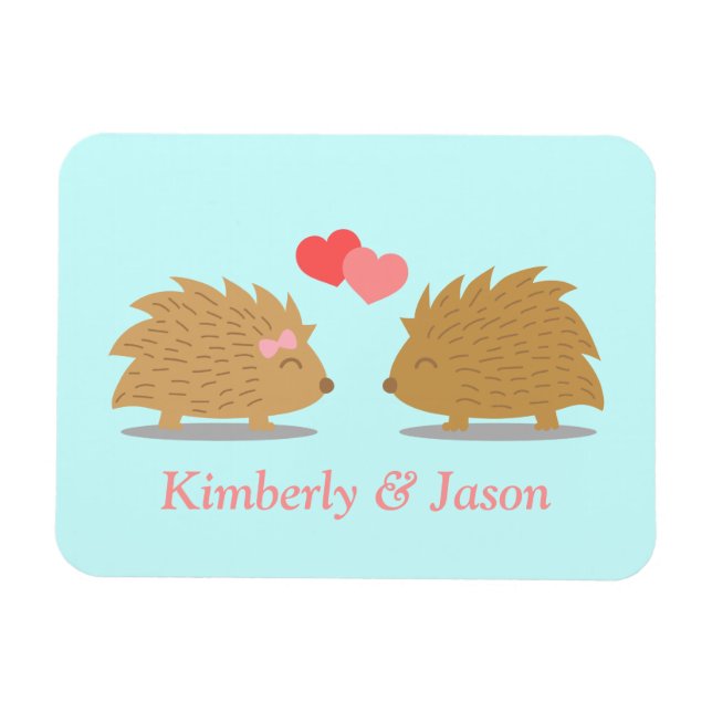 Cute Hedgehog Couple in Love Magnet (Horizontal)
