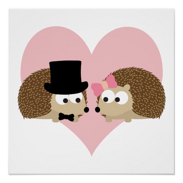 Cute Hedgehog couple Poster (Front)