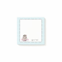 Cute Hedgehog Custom Text Blue Post-it Notes
