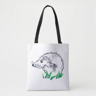 Cute Hedgehog Drawing Tote Bag