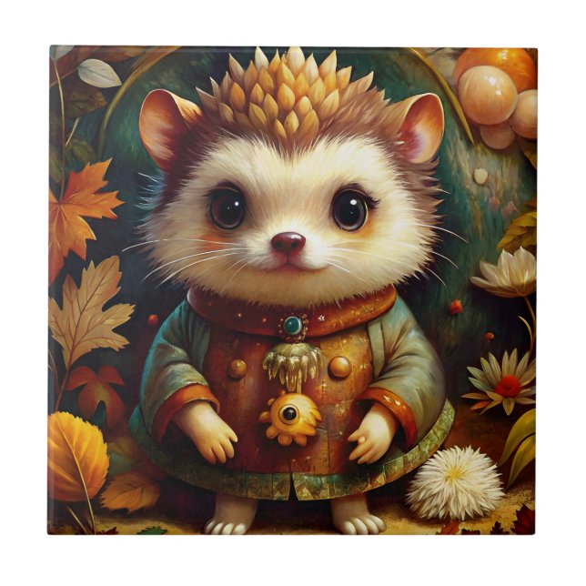 Cute hedgehog fall tile (Front)