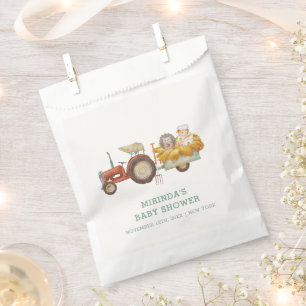 Cute Hedgehog Farm Tractor Baby Shower Favour Bags