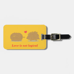 Cute Hedgehog finds love in a scrub brush Luggage Tag