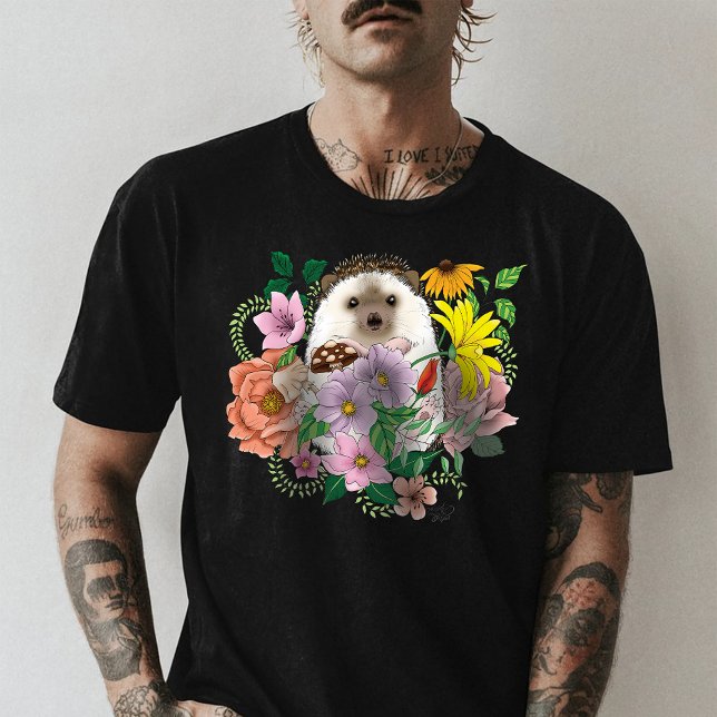 Cute Hedgehog Flowers T-Shirt (Creator Uploaded)