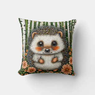 🦔🌲 Cute Hedgehog Forest Cosy Decor Gift ✨ Cushion