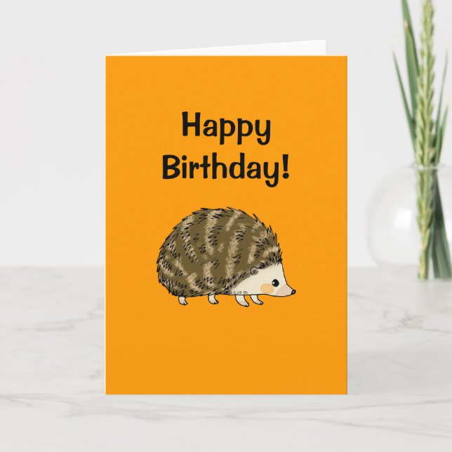 Cute Hedgehog Happy Birthday Card   (Front)
