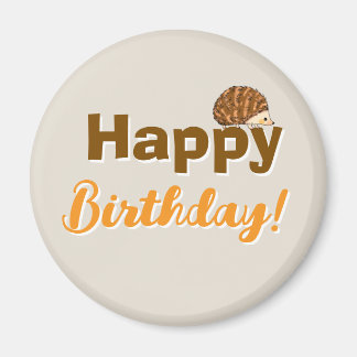 Cute Hedgehog Happy Birthday Woodland Animal Magnet