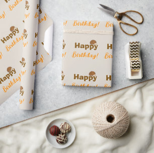 Cute Hedgehog Happy Birthday Woodland Animal Wrapping Paper