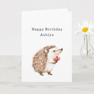 Cute Hedgehog Hearts Birthday Card