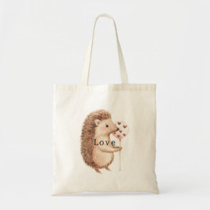 Cute Hedgehog Hearts Love Tote Bag
