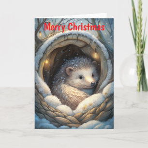 Cute Hedgehog Holiday Card