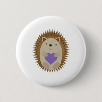 Cute Hedgehog Holidng a Purple Heart