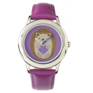 Cute Hedgehog Holidng a Purple Heart Watch