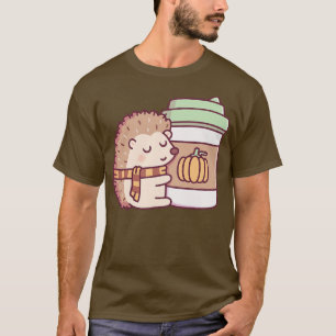 Cute Hedgehog Hugging Pumpkin Spice Latte T-Shirt