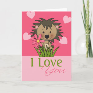 Cute Hedgehog, I Love You Card