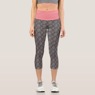 Cute Hedgehog Image, And Positive Text Pattern Capri Leggings