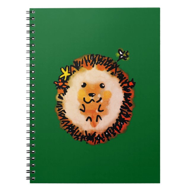 Cute Hedgehog in Autumn Leaves Notebook (Front)