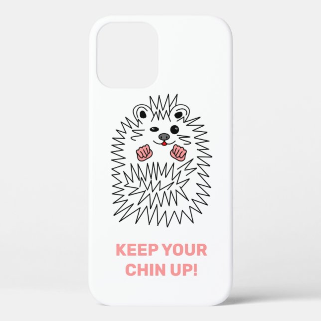Cute Hedgehog. Keep Your Chin Up. Positive, Funny Case-Mate iPhone Case (Back)