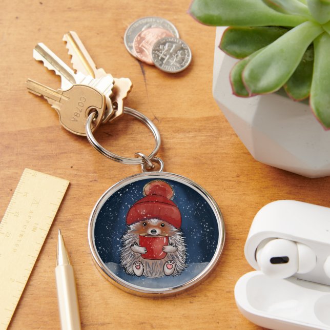 Cute Hedgehog Key Ring (Desk)