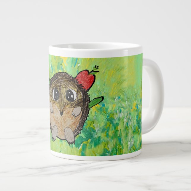 Cute Hedgehog Large Coffee Mug (Front Right)