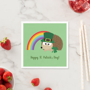Cute Hedgehog Leprechaun St. Patrick's Day Napkin