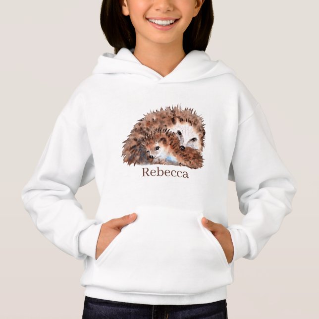 cute hedgehog lovers add name Hoodie  (Front)