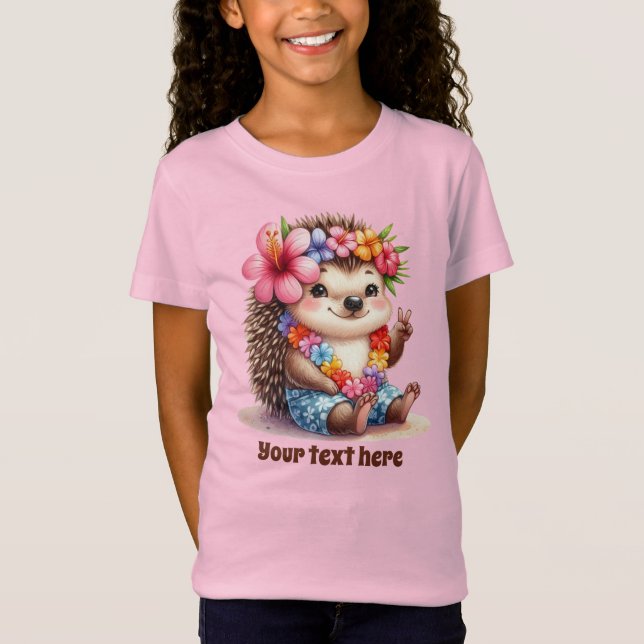 Cute hedgehog lovers girls beach T-Shirt (Front)
