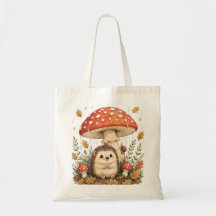 Cute Hedgehog Mushroom Cottagecore Art