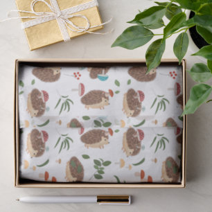 Cute Hedgehog Mushrooms Woodland Forest Animal Tissue Paper