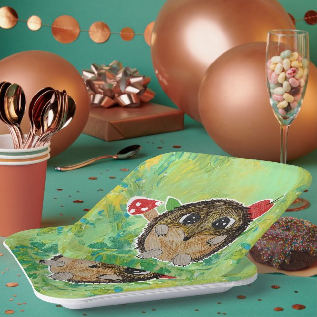 Cute Hedgehog Paper Plate (Multi)