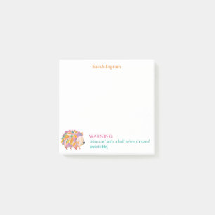 Cute hedgehog pastel fall colors post-it notes