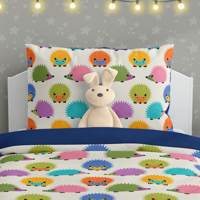 Cute Hedgehog Pattern on Cream Pillowcase (Creator Uploaded)