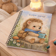 Cute Hedgehog Personalised Kids Journal